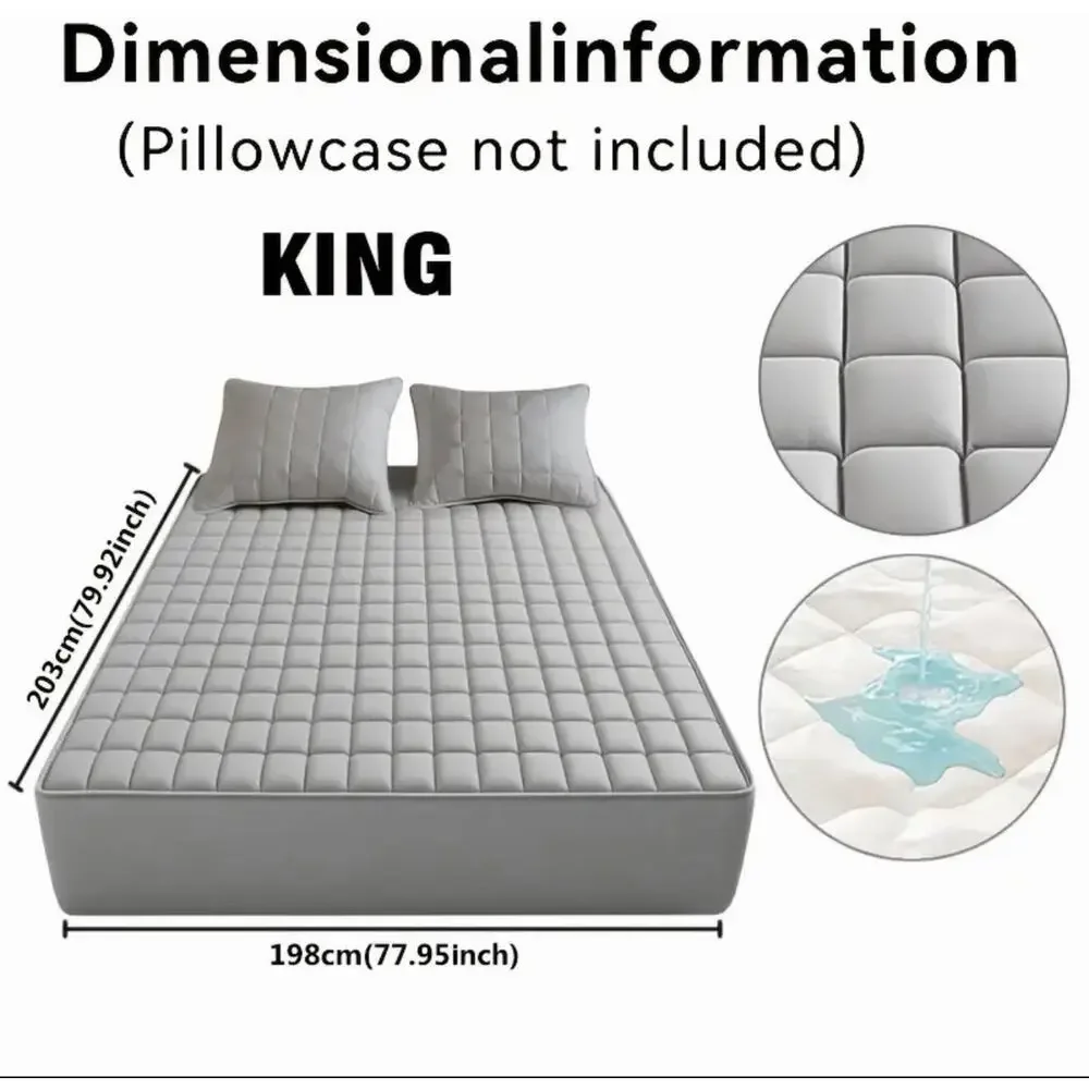 King Size Waterproof Mattress, Pad, Gray Brand New, In Package